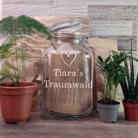 Flaschengarten "TIARA" 3 Liter + Wunschname auf Glas