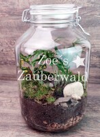 Flaschengarten "ZOE" 5 Liter + Wunschname auf Glas