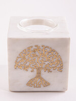 Aromalampe "Lebensbaum" mit Sieb aus Marmorstein
