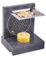 Flower of life sieve vessel made of soapstone