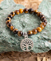 Tigerauge Armband mit Yggdrasil Charm