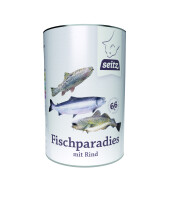 SEITZ FISCHPARADIES mit Rind Premiumfutter KATZE feucht 400g